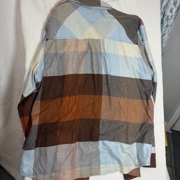 Idyllwind MIRANDA LAMBERT Womens Size L Blue Plaid Flannel Western Snap Up Shirt - Picture 7 of 7